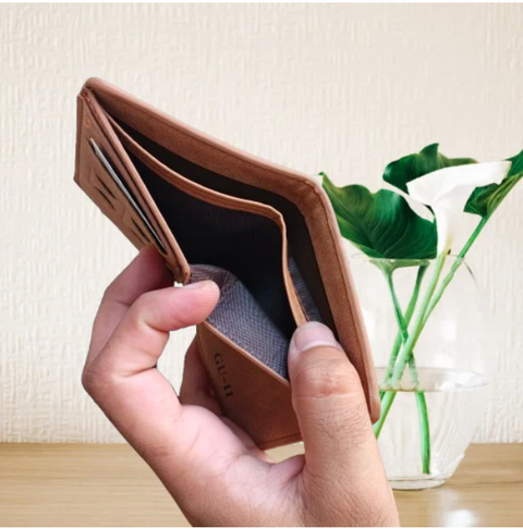 M Brand PU Leather Horizontal Short Wallet Cardholder for Men