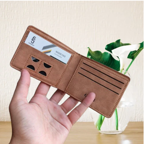 PU Leather Horizontal Short Wallet Cardholder for Men