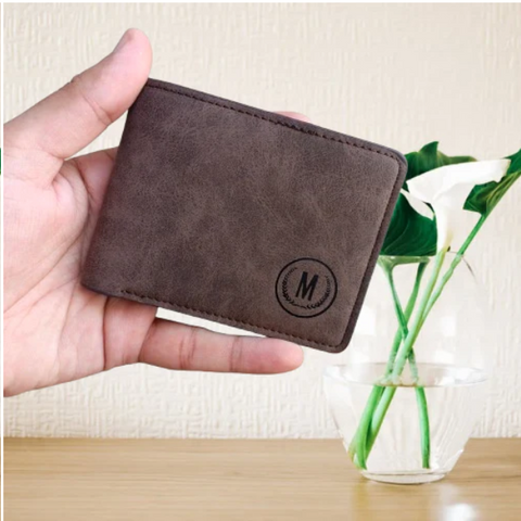 PU Leather Horizontal Short Wallet Cardholder for Men