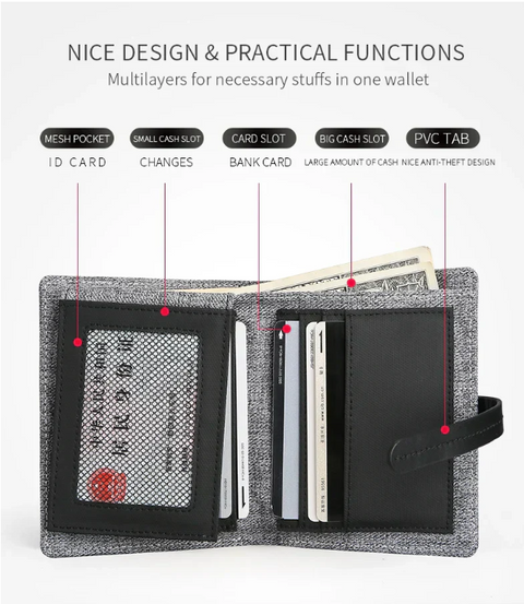 CarrKen Brand Slim Nylon Cloth Wallet and Multicardholder for Men