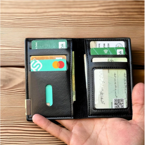 License Minimalist Slim Half Long Wallet for Men