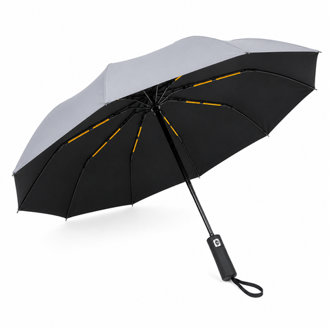Premium Automatic Foldable Umbrella – Grey Compact Rain & Sun Protection Umbrella