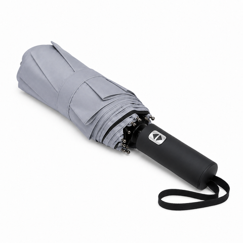 Premium Automatic Foldable Umbrella – Grey Compact Rain & Sun Protection Umbrella