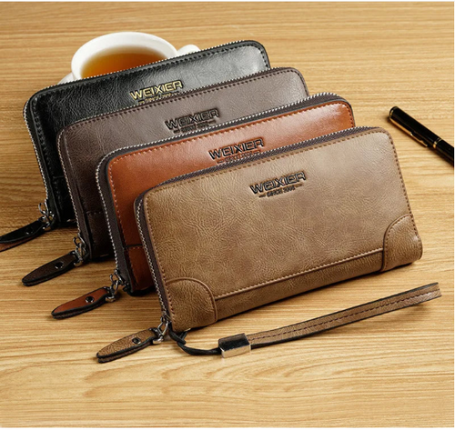 Weixier Long Round Zipper Wallet for Men & Women