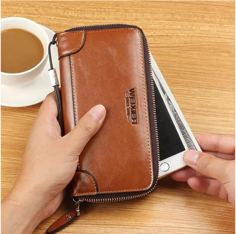 Weixier Long Round Zipper Wallet for Men & Women