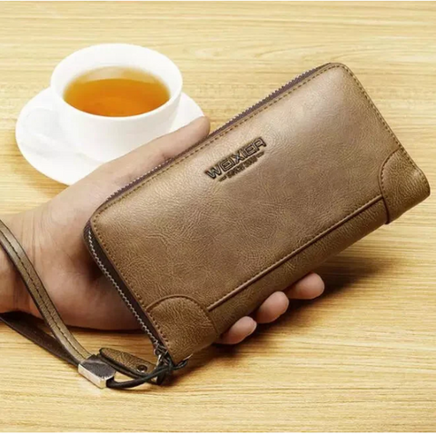 Weixier Long Round Zipper Wallet for Men & Women