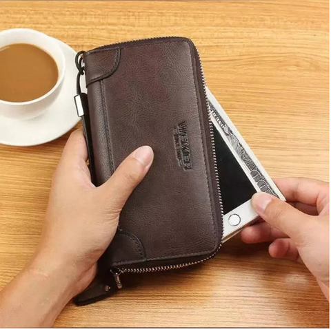 Weixier Long Round Zipper Wallet for Men & Women