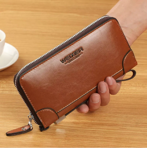 Weixier Long Round Zipper Wallet for Men & Women