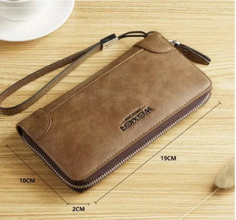 Weixier Long Round Zipper Wallet for Men & Women