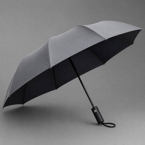 Premium Automatic Foldable Umbrella – Grey Compact Rain & Sun Protection Umbrella